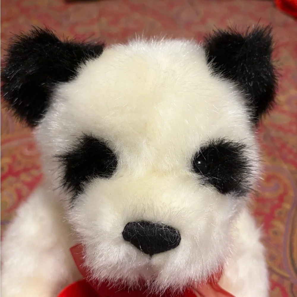 Zales Vintage Gund White Panda Bear Plush Stuffed Animal‎ Made Zales 12x11x10
